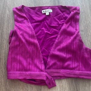 For Love & Lemons Pink Shiny Wrapped Bra Top